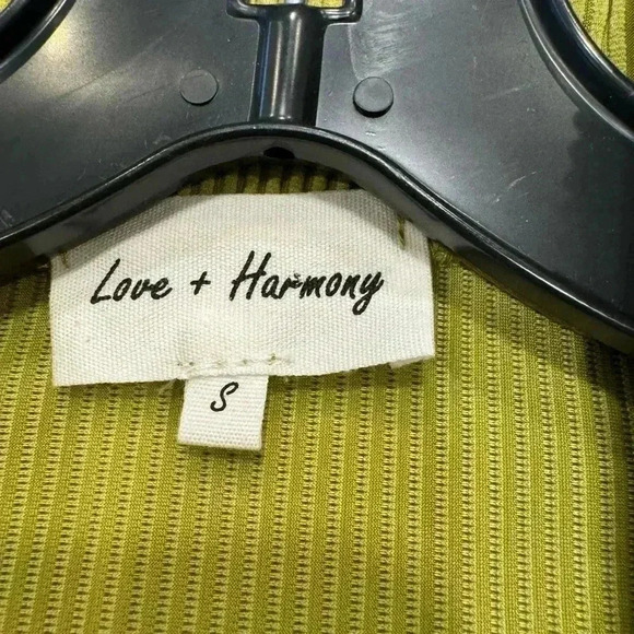 Love & Harmony open edit collared ribbed cardigan green size small - Picture 8 of 10